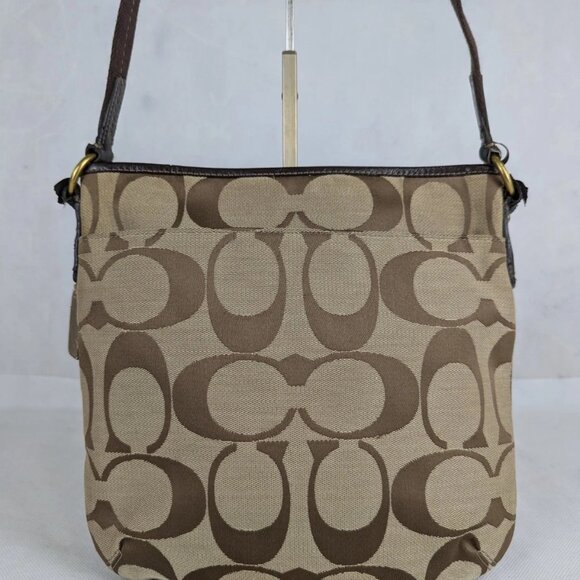 COACH F21905 SIGNATURE STRIPE DUFFLE SIGNATURE FABRIC Dark Brown - Picture 4 of 15